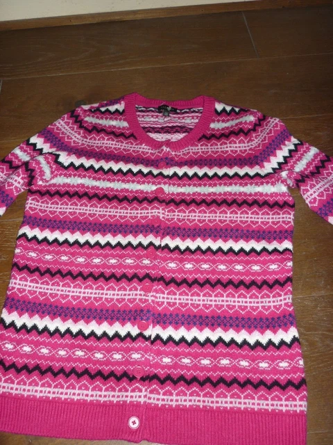 DESIGNER - FESTIVALS/VINTAGE CHIC FAIR ISLE CARDIGAN XS 8 small 10?