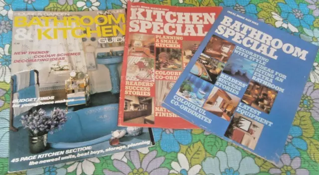 Vintage 1982 - 3 x Magazine Supplements Guides-Kitchens & Bathroom Specials