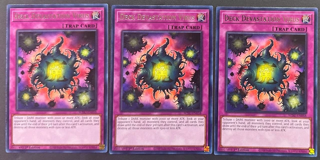 YUGIOH 3x Deck Devastation Virus WISU-EN058 Rare 1st Edition NM/Mint