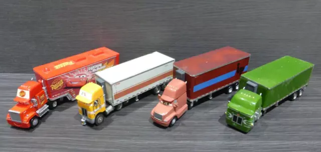 Cars Disney Pixar - Lot de 4 Camions : Mack, Oliver Lightload, Paul Valdez, Gil