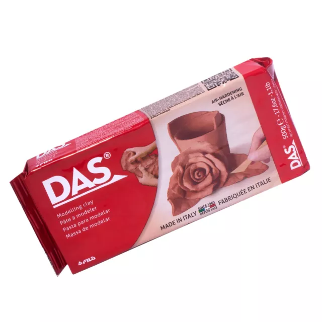 DAS Terracotta Air-Hardening 500g Modelling Clay, Ideal for Professionals & Hobb