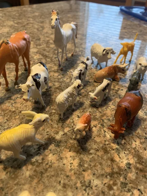 Vintage Plastic Toy lot (14) Mini Miniature Farm Animals