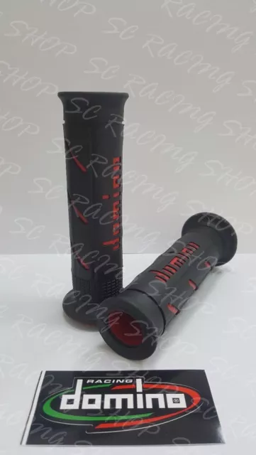 Domino Coppia Manopole Universali Xm2 Nero-Rosso Grip Ducati Monster 696 796