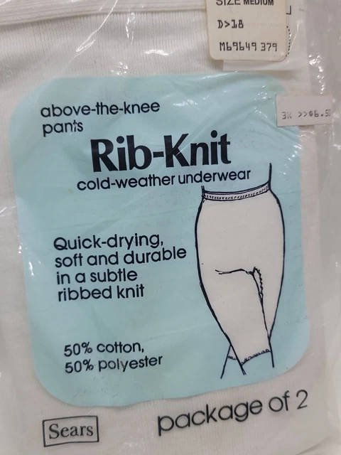 Vtg Sears Rib-Knit Women's Med Above The Knee Pants Winter Underwear NOS