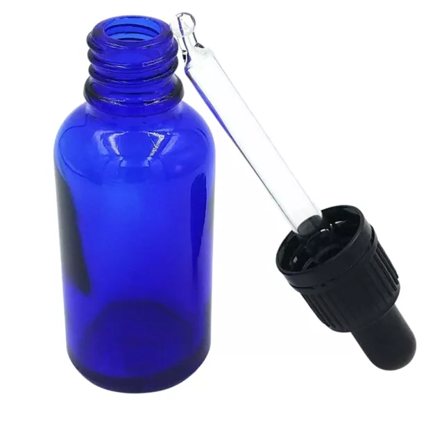 Blue Glass Bottle with Tamper Evident Pipette Dropper 30ml 50ml 100ml