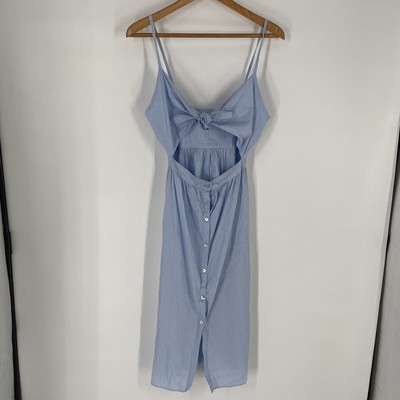 Zara Women's Striped Knot Tie Button Front Sundress Size M