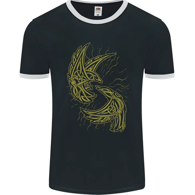 IL VIKING RAVEN Simbolo Odin Ragnar Tribale Uomo Ringer Fotl EUR 12,12 ...