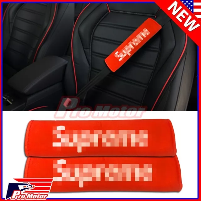 Red SupreM Box Universal Seat Belt Cover Shoulder Pad Cushion Safe Protector @ Red SupreM Box Universal Seat Belt Cover Shoulder Pad Cushion Safe Protector @