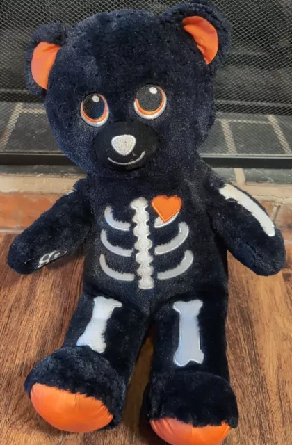 Build-A-Bear Skeleteddy Black Skeleton Teddy Bear Plush Halloween