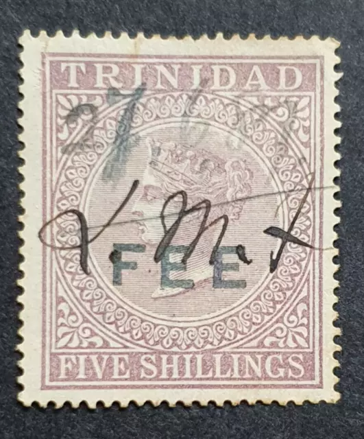 Trinidad ^ Fiscal Stamp. 5s QV SG87 Used