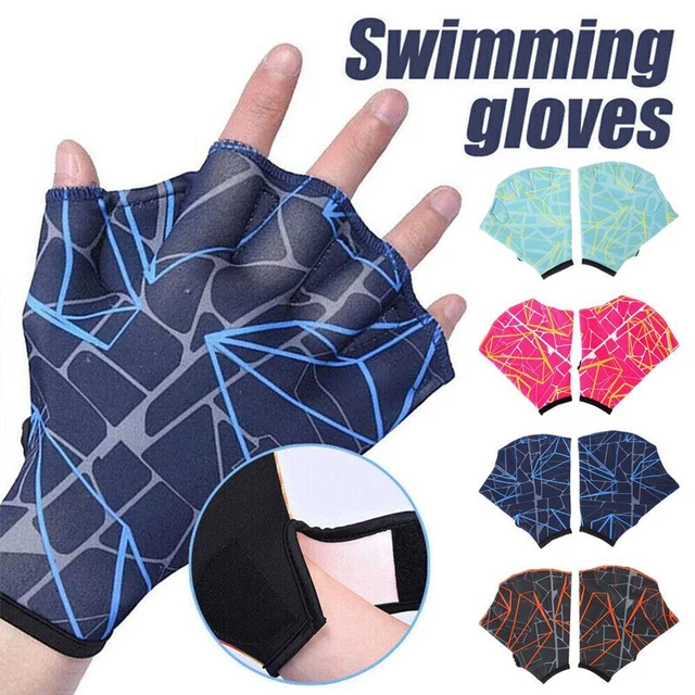 WEBBED SWIMMING GLOVES Finger Gloves Portable Hand Paddles Swimming UK