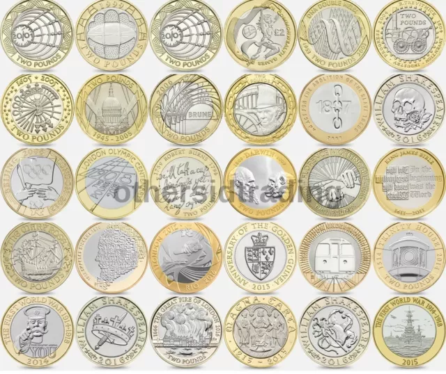 UK Two £2 Pound Rare Coins Royal Mint Albums Olympic Commonwealth Army Mary Rose