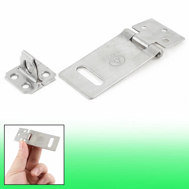 Door Safety 2.8" Silver Tone Stainless Steel Padlock Hasp Staple Set
