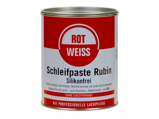 Rotweiss Schleifpaste Rubin 750ml Lackpolitur stark verwitterte Lacke & Oldtimer