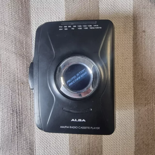 vintage Alba CCP1 Black Walkman Personal Cassette Player Radio Retro