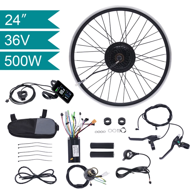 24 INCH 36V 500W EBike Conversion Kit Electric Bicycle Rear Wheel