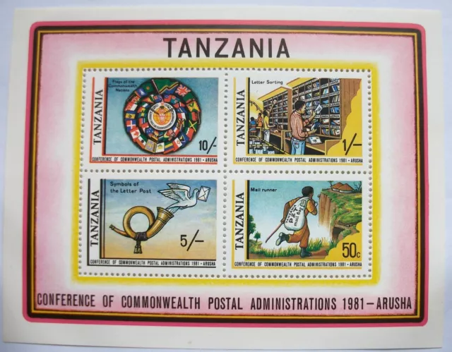 Blockausgabe Tanzania 1981 Conference Of Commonwealth Postal Postfrisch