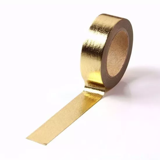 Washi Tape Light Gold Metallic Foil Solid Colour Gilded 15mm x 10m