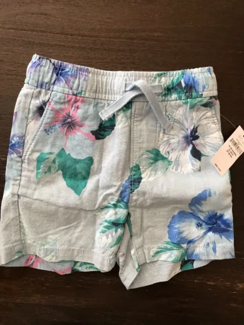 NWT BabyGap 18 - 24 months Toddler Boys Pull-Up Tropical Linen Shorts NEW 
