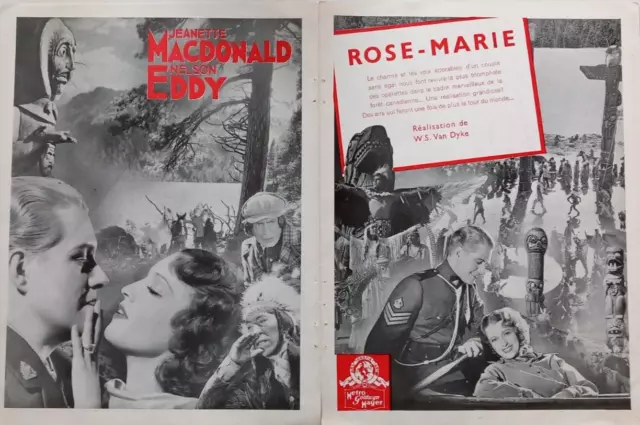 ROSE-MARIE/1935/ DOUBLE PAGE PUBLICITAIRE/NESLON EDDY/JEANNETTE MacDONALD/CANADA