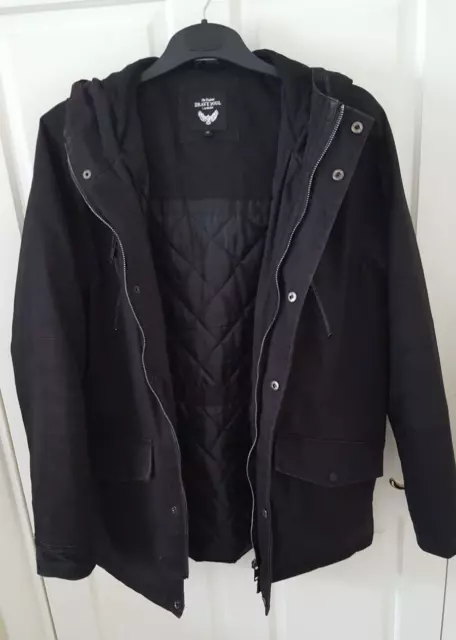 MENS GANT DOUBLE Jacket Size Medium Black 3 In1 Zip Up Coat