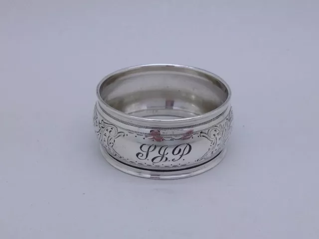 Victorian 1899 Sterling Silver SJP Acanthus Napkin Ring Hallmarked Birmingham