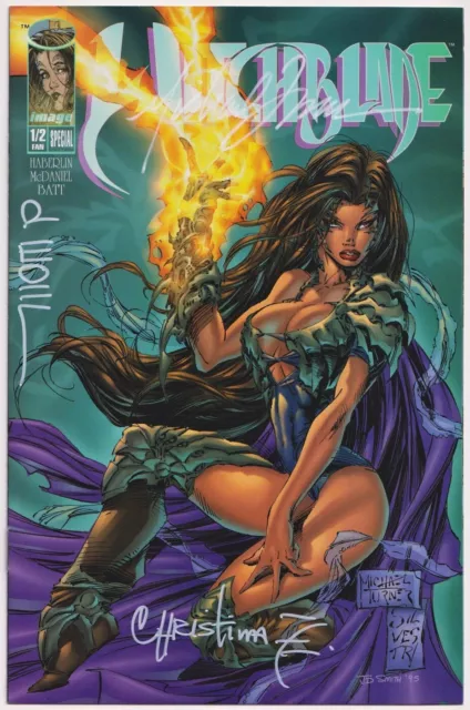 WITCHBLADE #1/2 FAN EDITION SIGNED x3 MICHAEL TURNER CHRISTINA Z DAVID WOHL COA