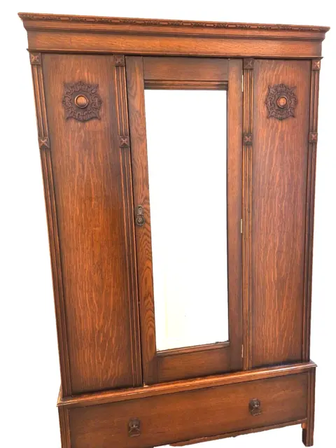 antique oak armoire wardrobe