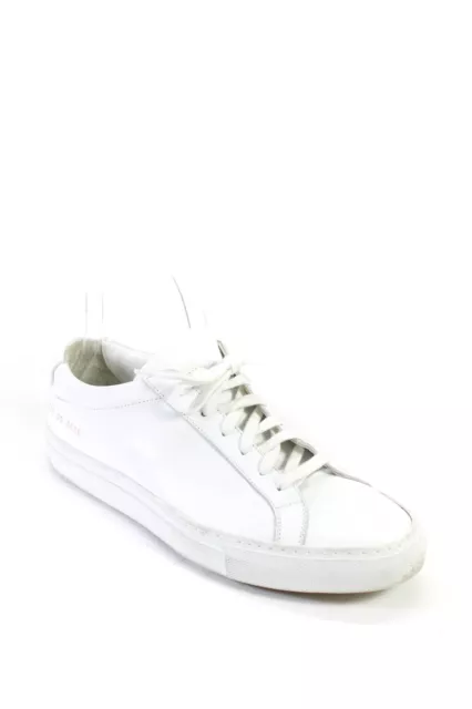 Woman by Common Projects Womens Leather Low Top Lace Up Sneakers White Size 39 9
