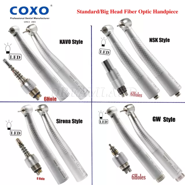 COXO Dentaire Fiber Optic LED High Speed Handpiece Fit KaVo NSK Sirona Coupler