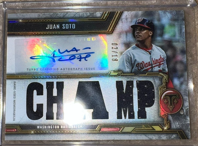 2020 Topps Triple Threads Juan Soto Nationals Champ GU Jersey Auto /18