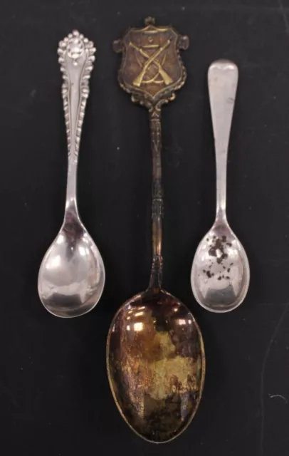 3x Vtg BIRMINGHAM & CHESTER Small Hallmark STERLING SILVER Spoons 25.2g - SA3