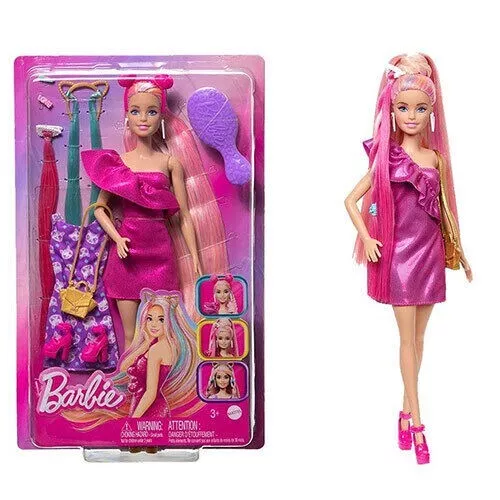 Barbie Bambola Capelli Fantasia A Tema Unicorni E Sirene con Accessori,  Giocattolo Per Bambini 3+ Anni