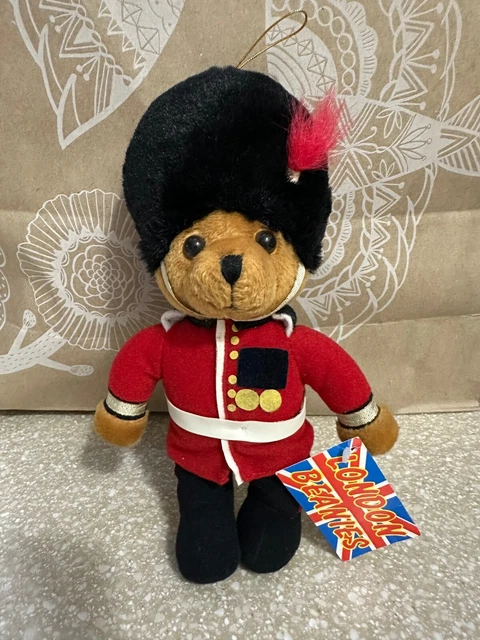 Cheerful Chums Souvenir Royal Guard Mini Plush Bear Doll Vintage 9"