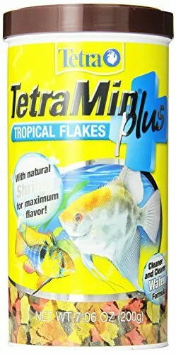 Tetra TetraMin Plus Tropical Fish Food Flakes 7.06 oz, Clear Water,Color Enhance