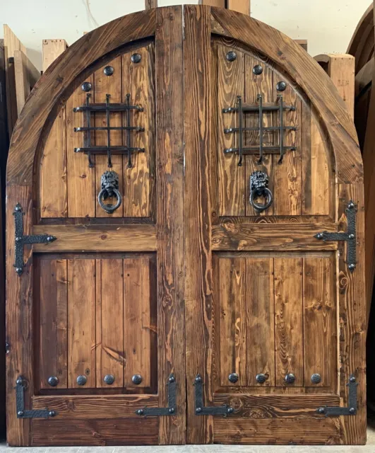 Rustic reclaimed lumber arched door solid wood or choose alder mahogany oak 2