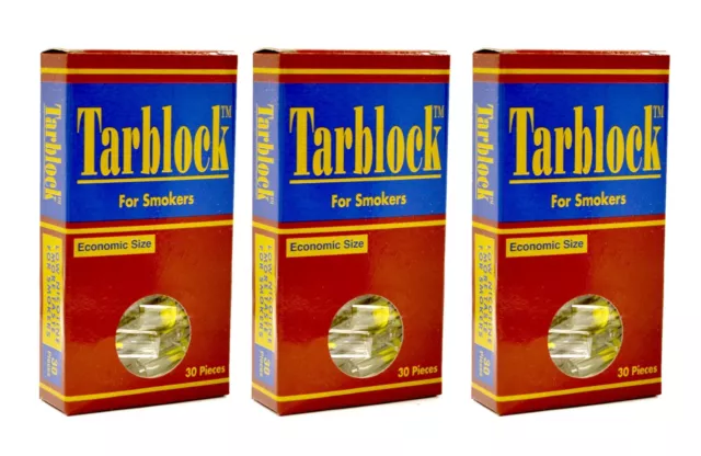 TARBLOCK Cigarette Filter Tips 3 Pack (90 filters) ~Free Shipping!