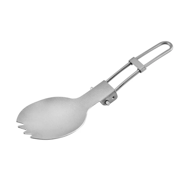 Titanium Portable Spoon Foldable Durable Camping Picnic Utensil Travel