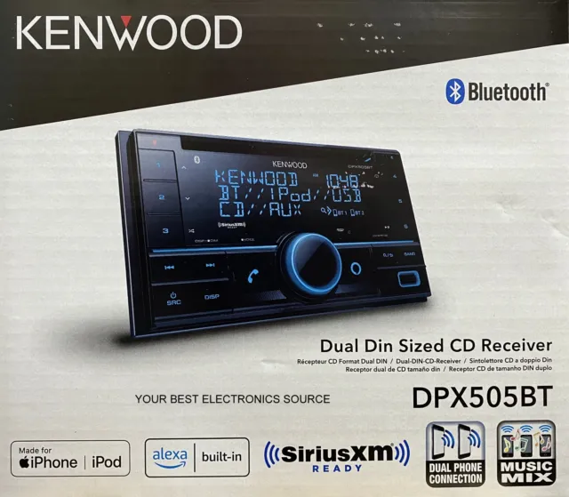 NEW Kenwood DPX505BT 2-DIN AM/FM/CD Car Audio Receiver, w/ Bluetooth