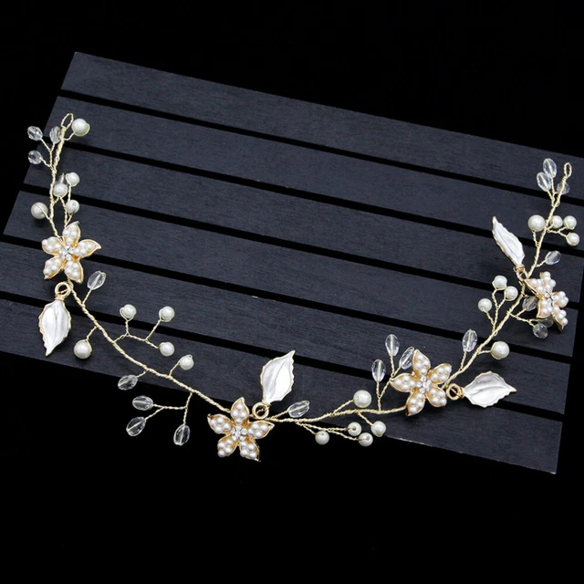 Elegante fascia da donna sposa copricapo perla sposa damigella d'onore
