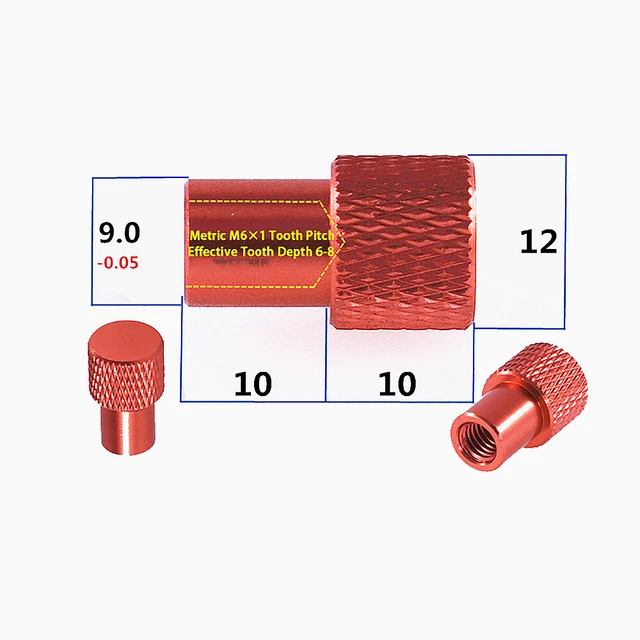 Dadi pollice M6 Knurred lega di alluminio dado zigrinato colori foro cieco