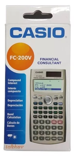 Calculatrice financière Casio FC 200V FC200V 100V - 14 chiffres, double...