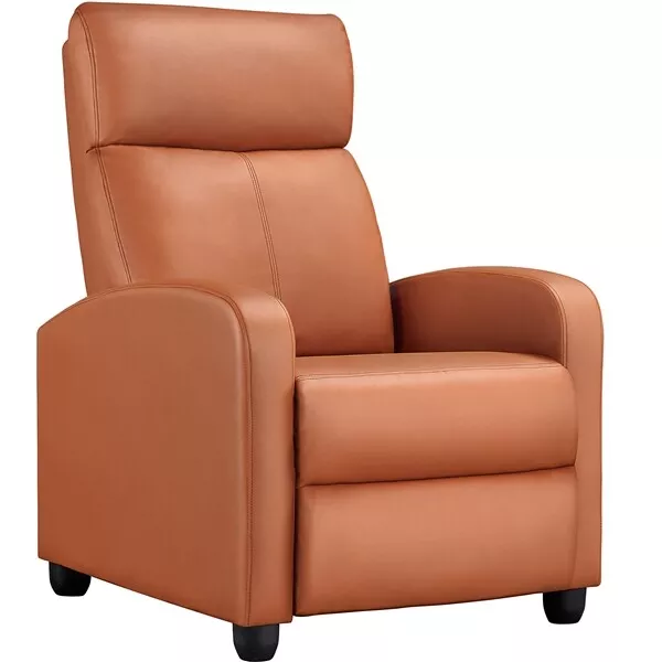 Recliner Armchair Sofa Chair Modern Single Leather w/Padded Seat for Living Room