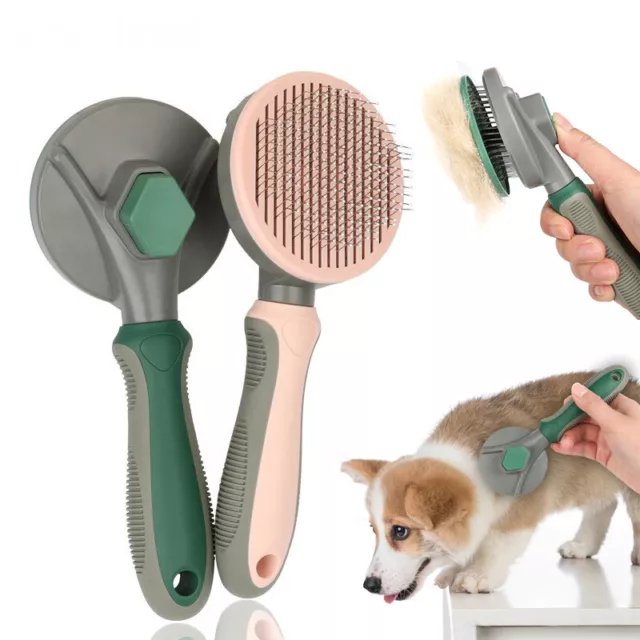 Pet Hair Remover Dog Cat Comb Grooming Massage Deshedding Self Cleaning Brush