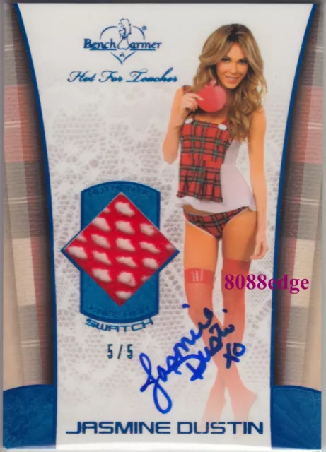 2011 Benchwarmer Knee High Swatch Auto: Jasmine Dustin #5/5 Blue Autograph Maxim