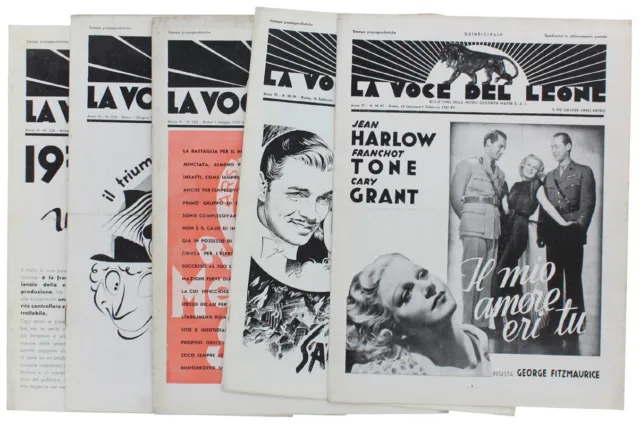 LA VOCE DEL LEONE - Bollettino della MGM. Lotto di 5 fascicoli del  1937 - 1937