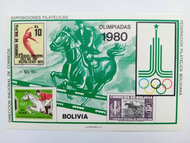 Sello de Bolivia 1979, bloque MI 88, Juegos Olímpicos Moscú