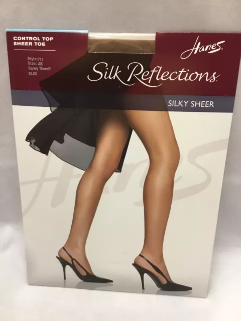 Hanes Silk Reflections Control Top Sheer Toe Pantyhose 717~Little Color~AB