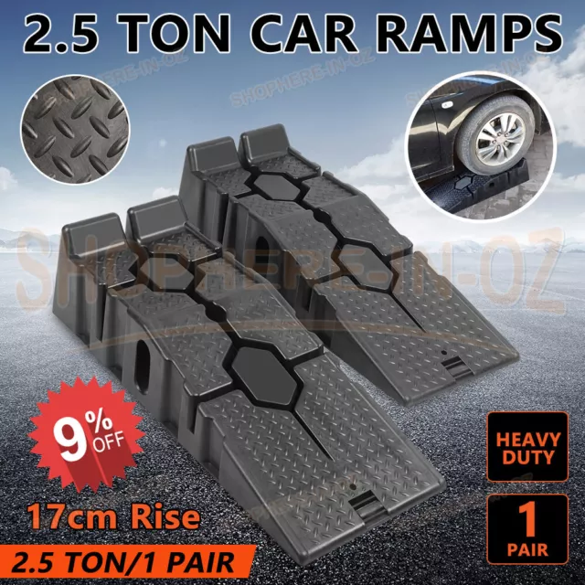 2.5 Ton Low Car Ramps Rise Antiskid Service Pp Non-skid Tread Pattern Heavy Duty