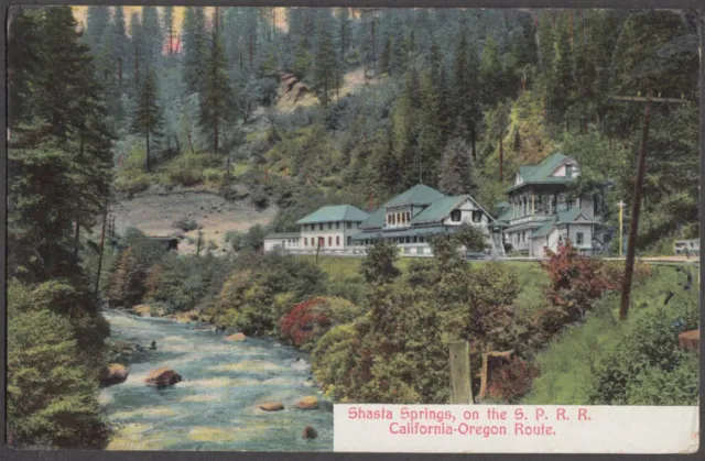 Shasta Springs CA on Southern Pacific RR postcard ca 1910